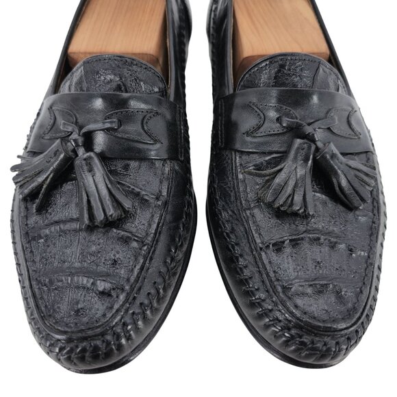 Vintage Crocodile Italy Handmade Bruno Magli Mens 8M Exotic Loafers Dress Shoes main image 10